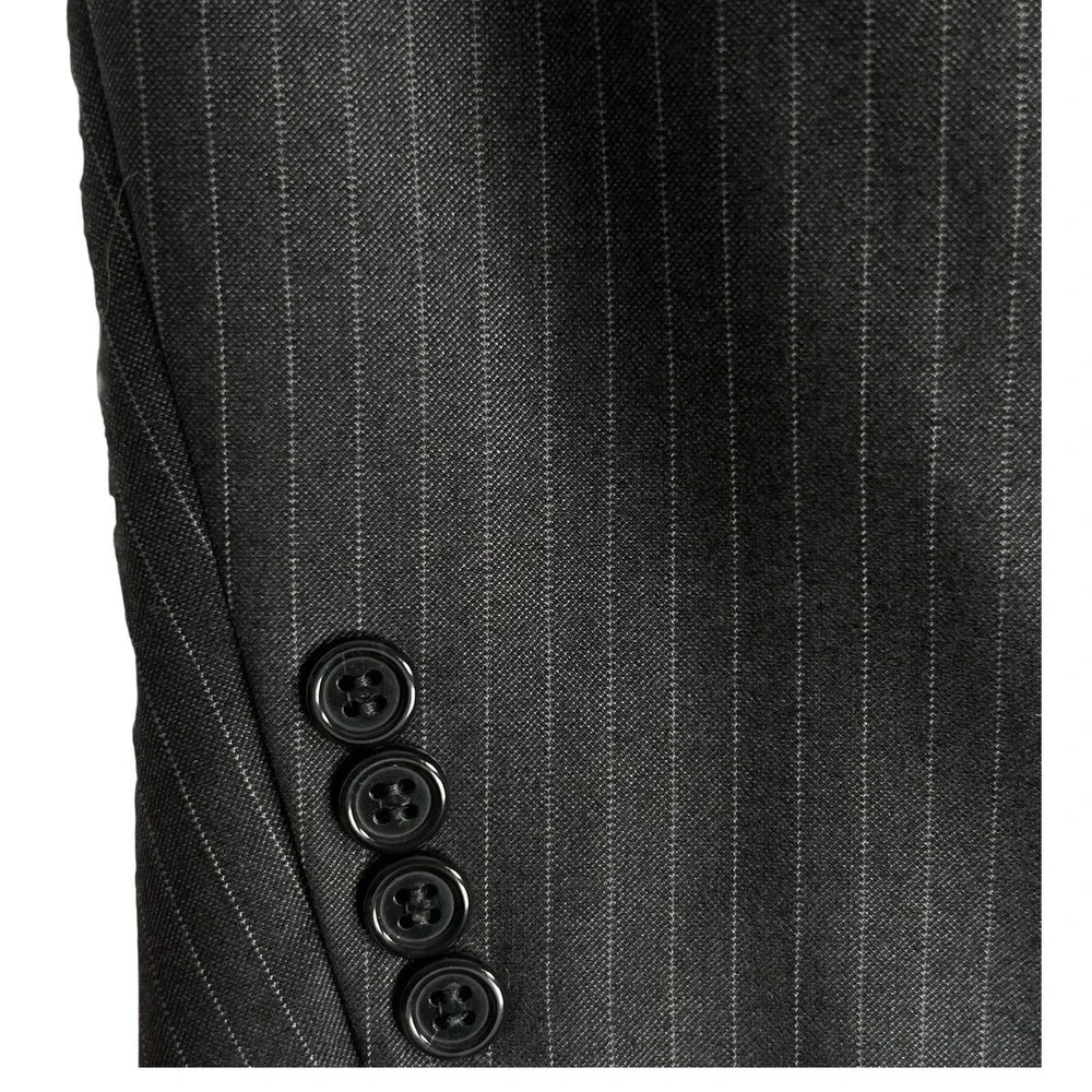 Jos‎ A Bank Signature Collection Blazer 46R Gray Pinstripe Wool Silk Suit Jacket